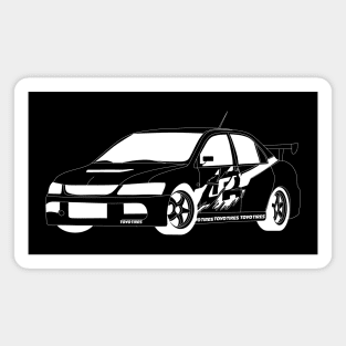 FF Lance Evo IX White Outline Magnet